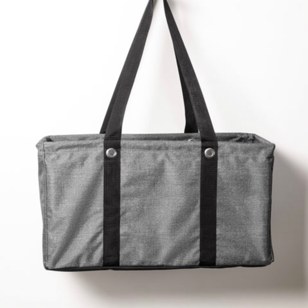Charcoal Crosshatch Large Utility Tote - Picture 7 of 11